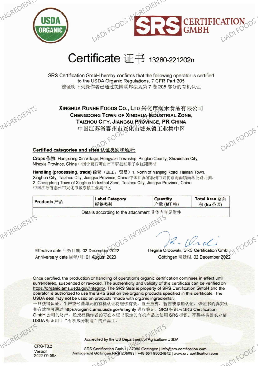 XH Runhe 13280-221202n Certificate&Annex NOP 20230801